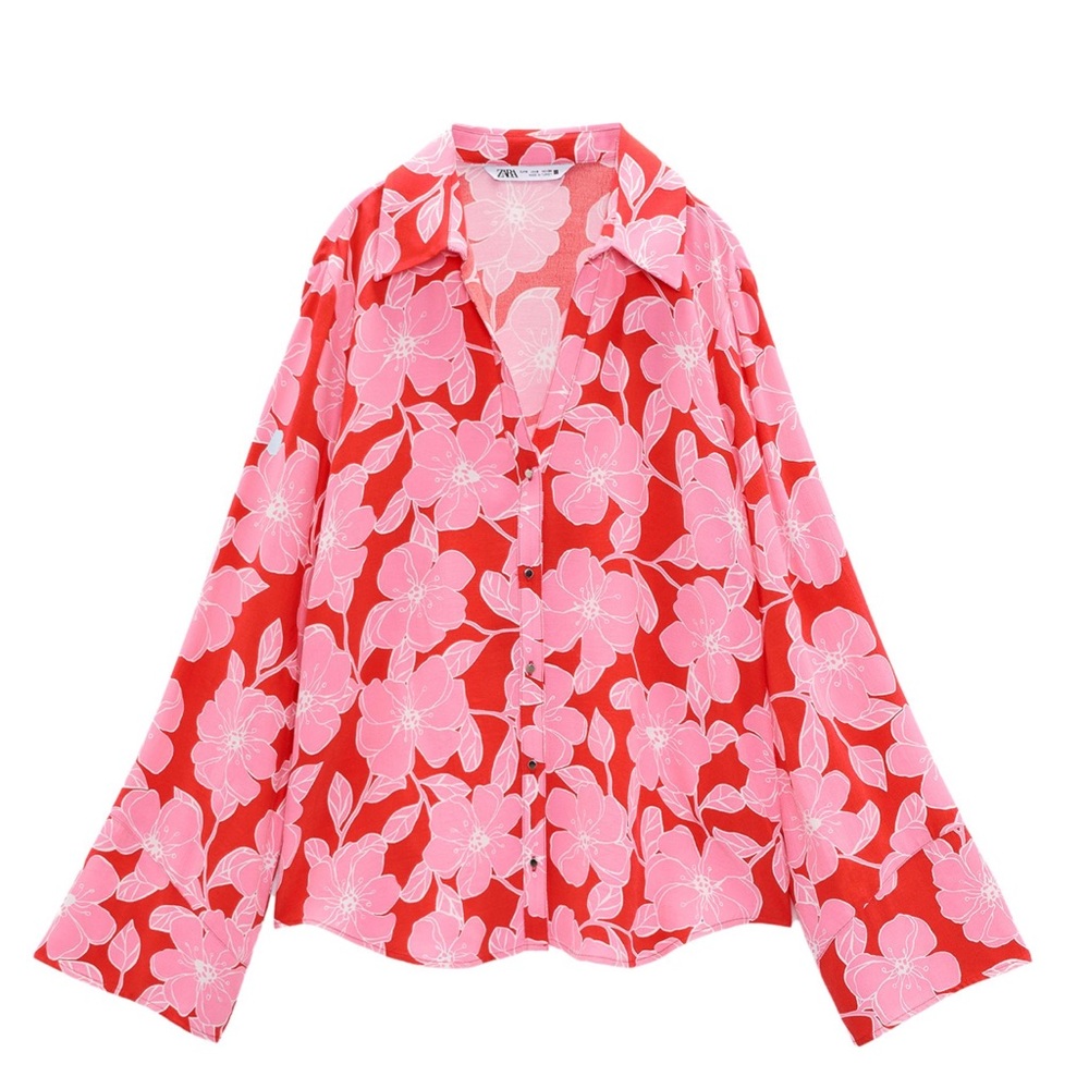 Zara Floral print shirt long sleeve